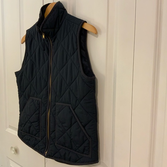 J. Crew Merchantile Navy Blue Quilted Puffer Vest Small - Picture 5 of 12